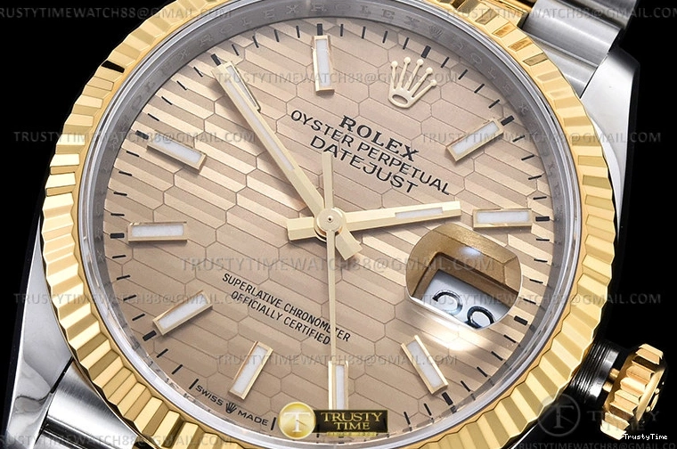 0517 RDJ0450A – DJ 36mm Jub Flt 904L YG SS P-Gold Stk VSF VS Comfortable 764